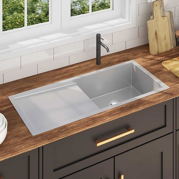 VIDAXL - vidaXL Évier de cuisine fait main Acier inoxydable - large