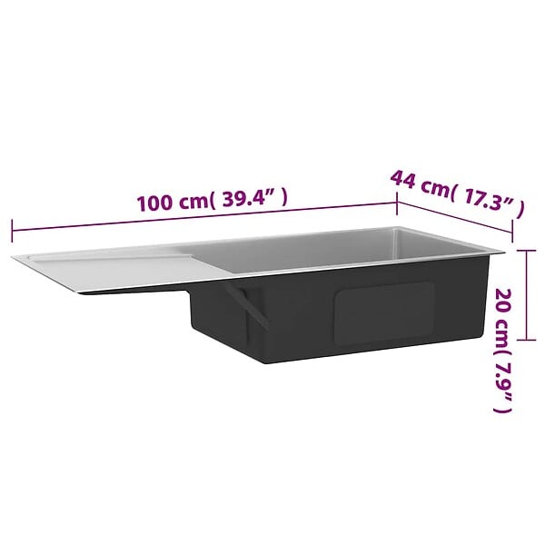 VIDAXL - vidaXL Évier de cuisine fait main Acier inoxydable - large