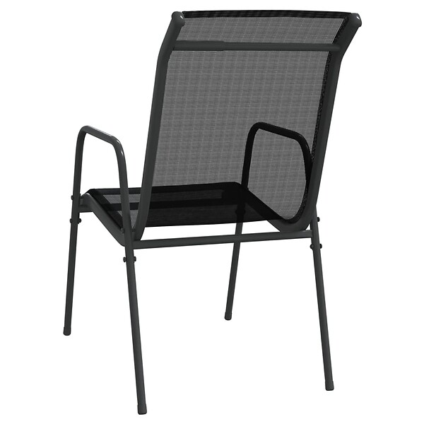 VIDAXL - vidaXL Chaises de jardin 4 pcs Acier et textilène Noir - large