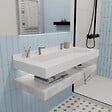 ISTONE - iStone Ultra plan vasque autoportant 1200 x 520 x 100 mm, en Solid Surface, blanc mat (ERGO-1200) - vignette