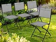 HESPERIDE - Lot de 4 Chaises de jardin pliante métal Modula Galet / Graphite - Hesperide - vignette