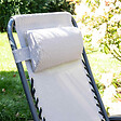 OVIALA - Fauteuil relax de jardin en acier et textilène inclinable taupe - Monaco - vignette