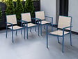 JARDILINE - 4 fauteuils de jardin en aluminium Santorin gris-bleuté - vignette