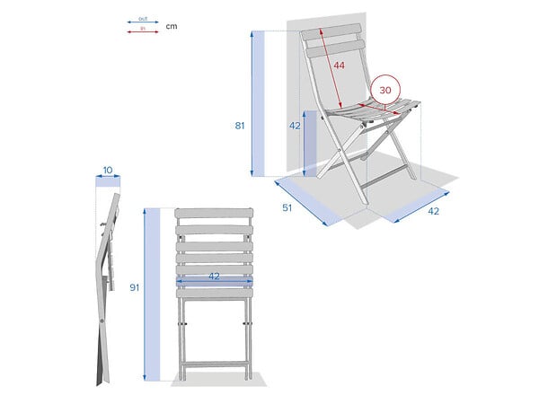 HESPERIDE - Lot de 2 Chaises de jardin métal pliante Greensboro Graphite - Hesperide - large