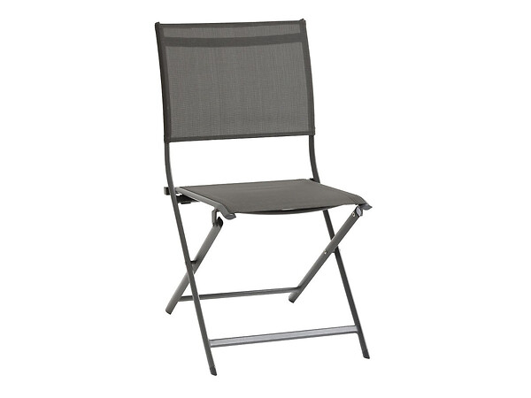 HESPERIDE - Lot de 4 chaises de jardin en aluminium pliables Anthracite Axant - Hespéride - large