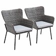 OVIALA - Lot de 2 fauteuils de jardin rond en osier - Murcia - vignette