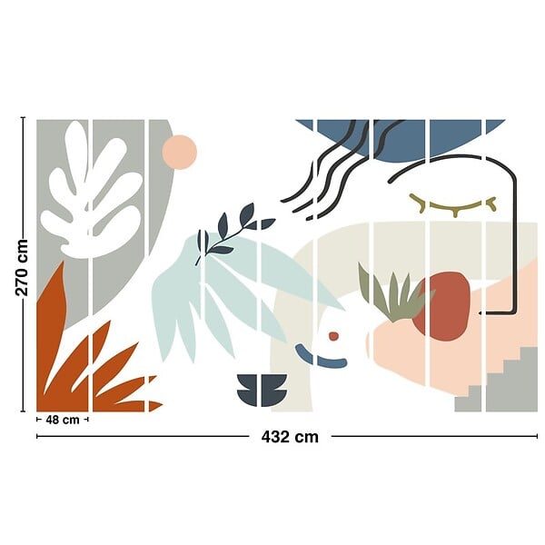 99DECO - Papier peint panoramique - Face - Multicolore - intissé : 150g/m² - 9 lés : 432x270cm - large