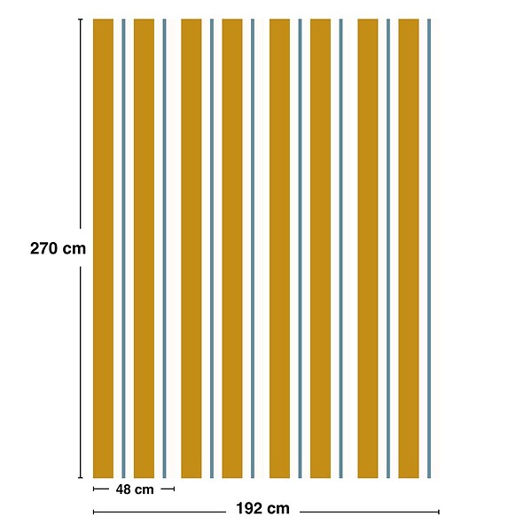 99DECO - Papier peint raccordable - Corfou - Orange - intissé : 150g/m² - 4 lés : 192x270cm - large