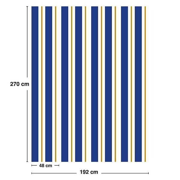 99DECO - Papier peint raccordable - Bari - Bleu - intissé : 150g/m² - 4 lés : 192x270cm - large