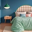 99DECO - Tête de lit - Vichy - intissé 225g/m² - pré-encollé - Rouge - 110x180cm - vignette