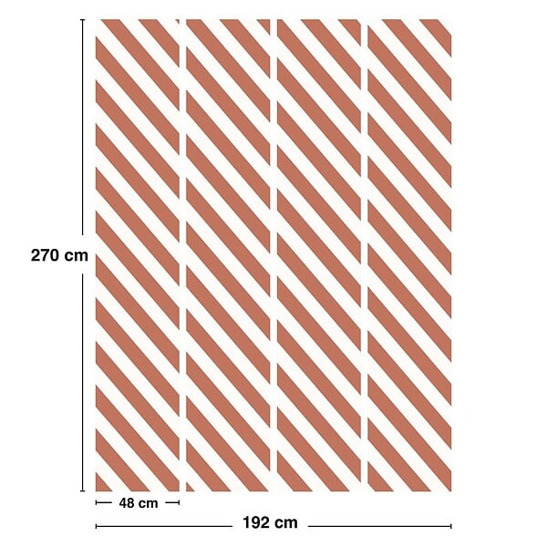 99DECO - Papier peint raccordable - Evora - Rouge - intissé : 150g/m² - 4 lés : 192x270cm - large