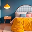 99DECO - Tête de lit - Vichy - intissé 225g/m² - pré-encollé - Bleu - 110x160cm - vignette