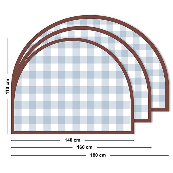 99DECO - Tête de lit - Vichy - intissé 225g/m² - pré-encollé - Bleu - 110x160cm - large
