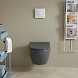 SIAMP - Pack WC suspendu bati siamp universel + cuvette sans bride grise knidos - vignette