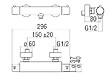 AKW - Mitigeur thermostatique NOBILI mural corps froid - AKW - 23926 - vignette