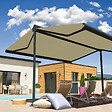 INTERSUN - Store banne double pente ENARGITE 4,00x2x2,00 M (Manuelle - Gris anthracite structuré RAL7016ST - Écru 250g/m²) - vignette