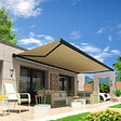 INTERSUN - Store banne coffre intégral HEVOA 3,00x2,50 M (Motorisé Secours à Télécommande - Gris anthracite structuré RAL7016ST - Écru 250g/m²) - vignette