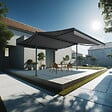 INTERSUN - Store banne double pente ENARGITE 5,00x2x3,00 M (Manuelle - Gris anthracite structuré RAL7016ST - Gris foncé 250g/m²) - vignette