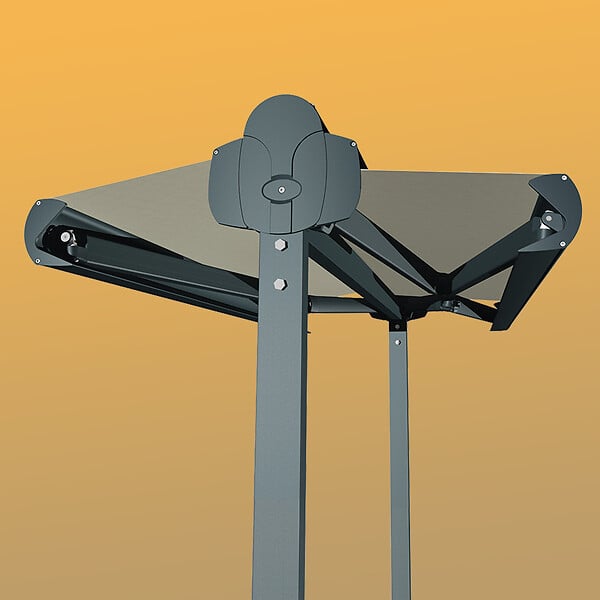 INTERSUN - Store banne double pente ENARGITE 5,00x2x3,00 M (Manuelle - Gris anthracite structuré RAL7016ST - Gris foncé 250g/m²) - large