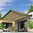INTERSUN - Store banne coffre intégral CELESTE 3,00x2,00 M (Motorisé Secours à Télécommande + LED - Gris anthracite structuré RAL7016ST - Écru 250g/m²) - vignette