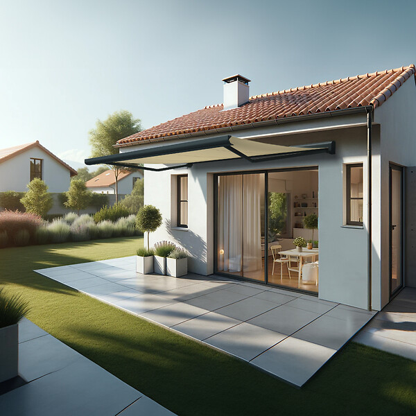 INTERSUN - Store banne coffre intégral CELESTE 3,00x2,00 M (Motorisé Secours à Télécommande + LED - Gris anthracite structuré RAL7016ST - Écru 250g/m²) - large