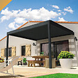 INTERSUN - Pergola bioclimatique LOLITE 4,00x4,613 M Vérin à Télécommande (Verin à Télécommande - Mixte : Armature Gris anthracite structuré RAL7016ST / Lames Blanc satiné RAL9010) - vignette