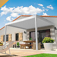INTERSUN - Pergola bioclimatique LOLITE 4,00x3,563 M Vérin à Télécommande (Verin à Télécommande + LED - Blanc satiné RAL9010) - vignette