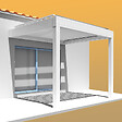 INTERSUN - Pergola bioclimatique LOLITE 3,50x3,563 M Vérin à Télécommande (Verin à Télécommande - Blanc satiné RAL9010) - vignette