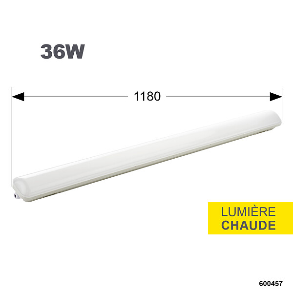DEBFLEX - REGLETTE LED IP65 1200MM SMD 36W 3000K 3000LM - large