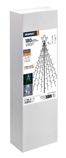 DEBFLEX - DEBFLEX - GUIRLANDE EXTERIEURE BLANC FROID FORME ARBRE IP44 - 600610 - large