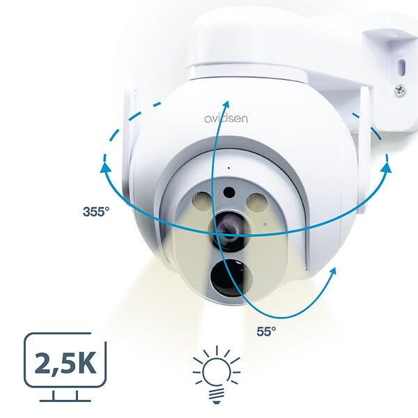 AVIDSEN - Caméra IP extérieure motorisée et connectée 2,5K solaire sur batterie HomeCam Battery 2,5 K PTZ - Avidsen - 127157 - large