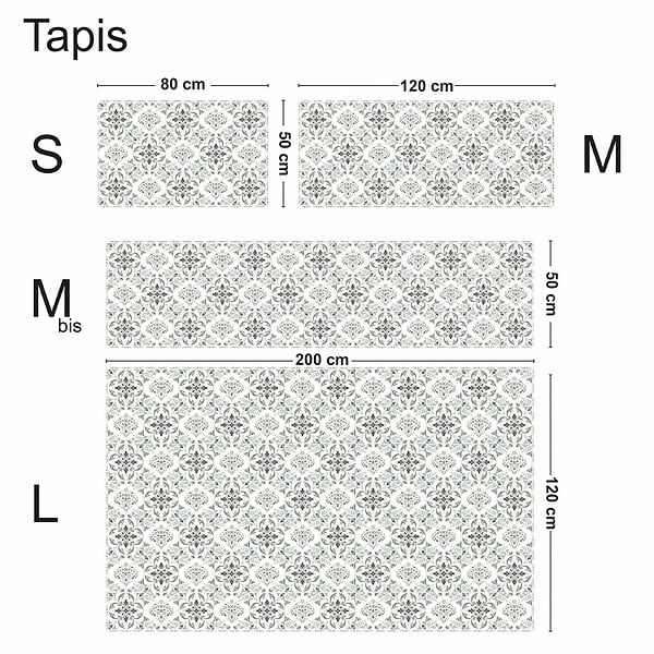 99DECO - Tapis antidérapant - Agathe - vinyle - int./ext. - Multicolore - 50x200cm - large