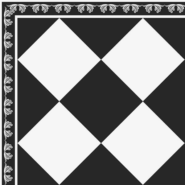 99DECO - Tapis antidérapant - Rétro - vinyle - int./ext. - Noir - 50x200cm - large