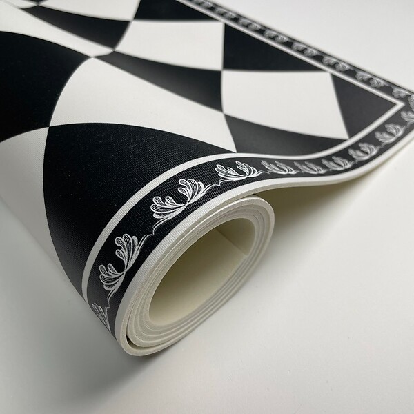 99DECO - Tapis antidérapant - Rétro - vinyle - int./ext. - Noir - 50x200cm - large
