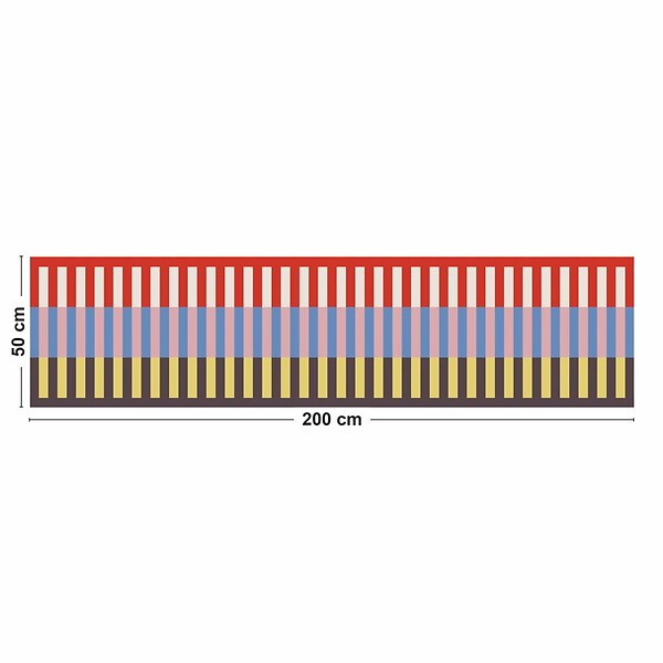 99DECO - Tapis antidérapant - Rythmo - vinyle - int./ext. - Rouge - 50x200cm - large