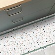 99DECO - Tapis antidérapant - Terrazzo - vinyle - int./ext. - Multicolore - 50x120cm - vignette