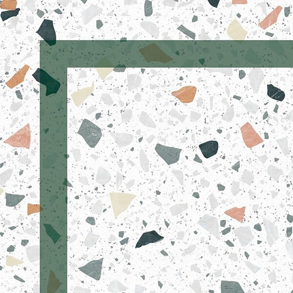 99DECO - Tapis antidérapant - Terrazzo - vinyle - int./ext. - Multicolore - 50x120cm - large