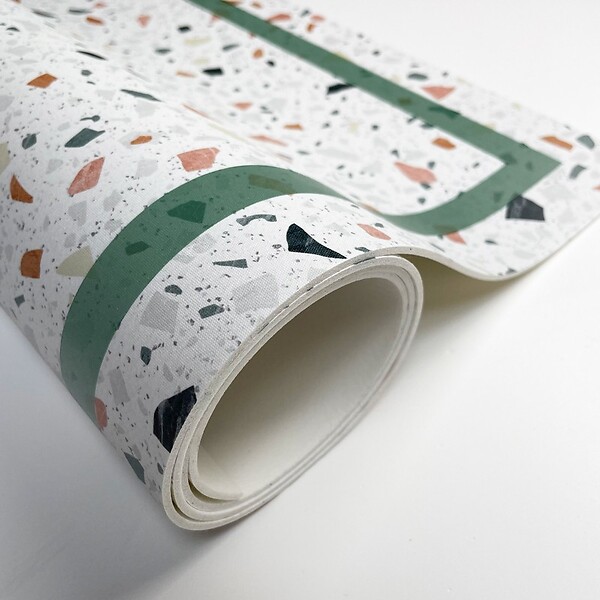 99DECO - Tapis antidérapant - Terrazzo - vinyle - int./ext. - Multicolore - 50x120cm - large