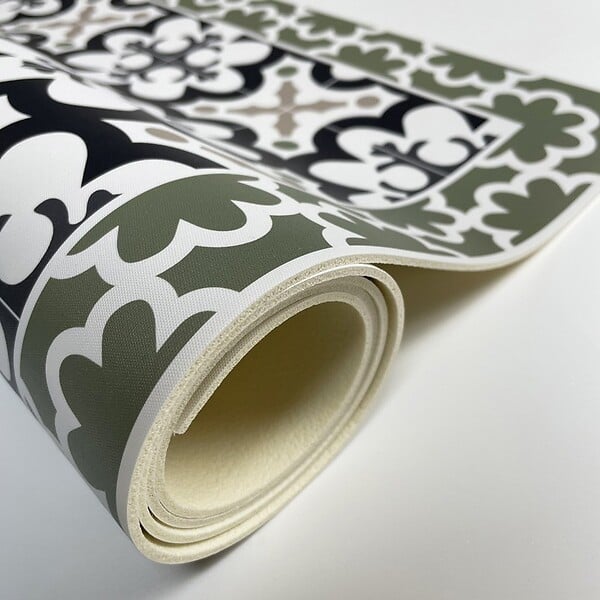 99DECO - Tapis antidérapant - Cassandre - vinyle - int./ext. - Vert - 120x200cm - large