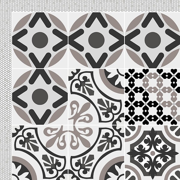99DECO - Tapis antidérapant - Naples - vinyle - int./ext. - Multicolore - 50x120cm - large