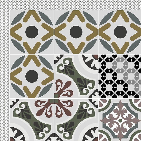 99DECO - Tapis antidérapant - Naples - vinyle - int./ext. - Multicolore - 50x120cm - large