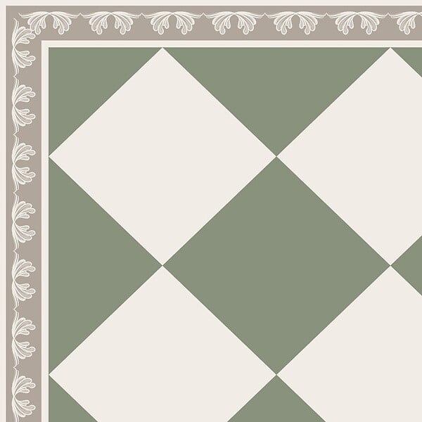 99DECO - Tapis antidérapant - Rétro - vinyle - int./ext. - Vert - 50x200cm - large