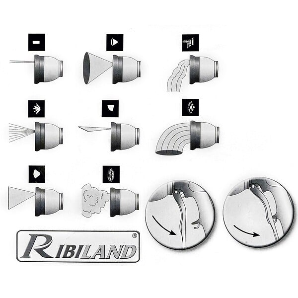 RIBIMEX - Pistolet métal Pomme Multijets - large