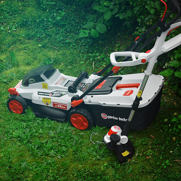 ELEM GARDEN TECHNIC - Tondeuse et coupe bordures rechargeables 20V max + 2 batteries  . - large