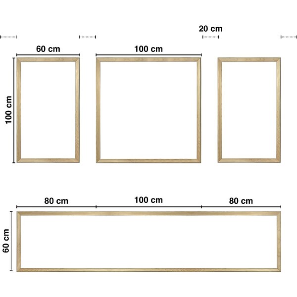 99DECO - Kit de 4 moulures murales en bois Pin des Landes - Prêt à coller et peindre - Blandine - 2,6 mètres - large