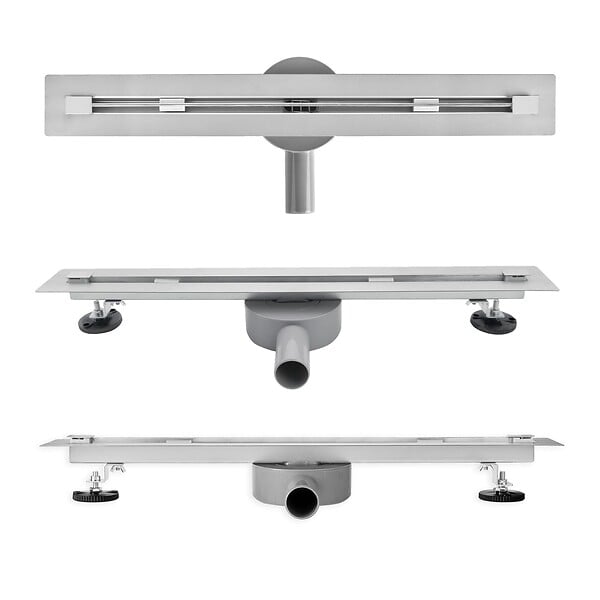 SANIVERRE - DEKI Caniveau de douche italienne slim L.70 cm acier inoxydable avec siphon 360°, drainage performant - large