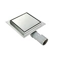SANIVERRE - CARA Caniveau de douche carré inox 25 x 25 cm avec siphon anti-odeurs, drainage 36l/min, hauteur réglable - vignette