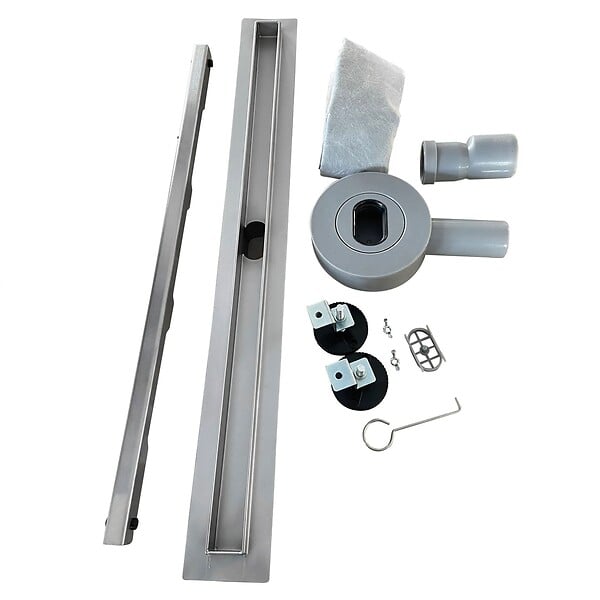 SANIVERRE - TIKA Caniveau de douche italienne compact L.50 cm acier inoxydable avec siphon 360°, drainage 36l/min - large