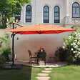 CONCEPT USINE - Ensemble parasol  terracotta 3x4m et 4 dalles à lester CESARE - vignette