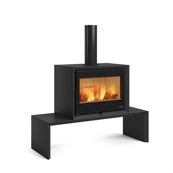 NORDICA - Banc noir pour poêle à bois DANTE - large
